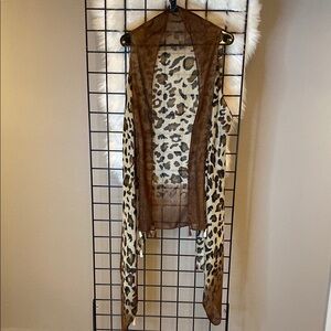 Leopard Print Sheer Scarf